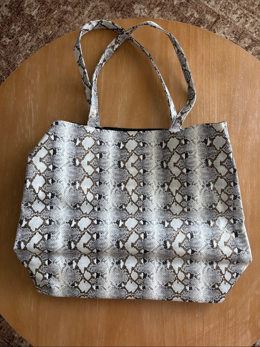 Snake-Print Tote Bag
